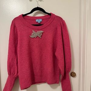 GUC CeCe Fuchsia Sweater with Brooch Detail Size M
